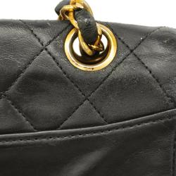 Chanel Shoulder Bag Matelasse Chain Lambskin Black Women's