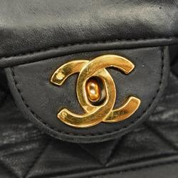 Chanel Shoulder Bag Matelasse Chain Lambskin Black Women's