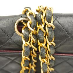 Chanel Shoulder Bag Matelasse Chain Lambskin Black Women's