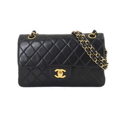 CHANEL Matelasse 23 Chain Shoulder Bag Leather Black A01113 Gold Hardware