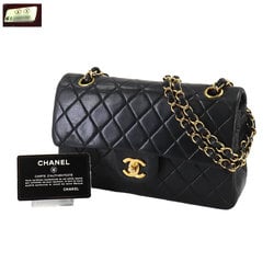 CHANEL Matelasse 23 Chain Shoulder Bag Leather Black A01113 Gold Hardware