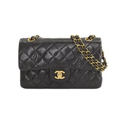 CHANEL Matelasse 23 Chain Shoulder Bag Leather Black A01113 Gold Hardware