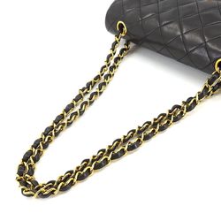 CHANEL Matelasse 23 Chain Shoulder Bag Leather Black A01113 Gold Hardware