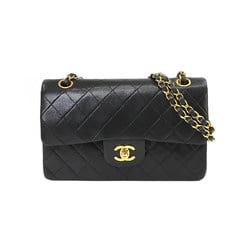 CHANEL Matelasse 23 Chain Shoulder Bag Leather Black A01113 Gold Hardware