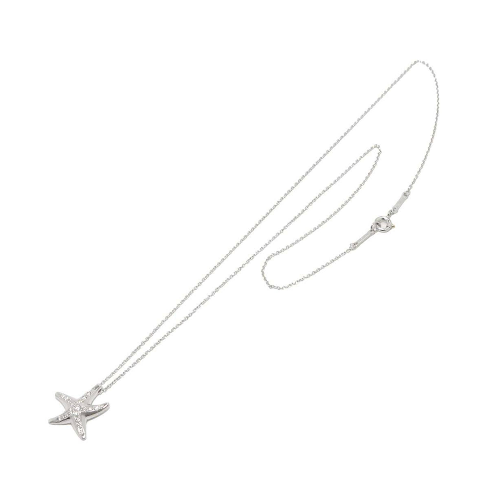 Tiffany & Co. Starfish Diamond Necklace 41cm Pt Platinum