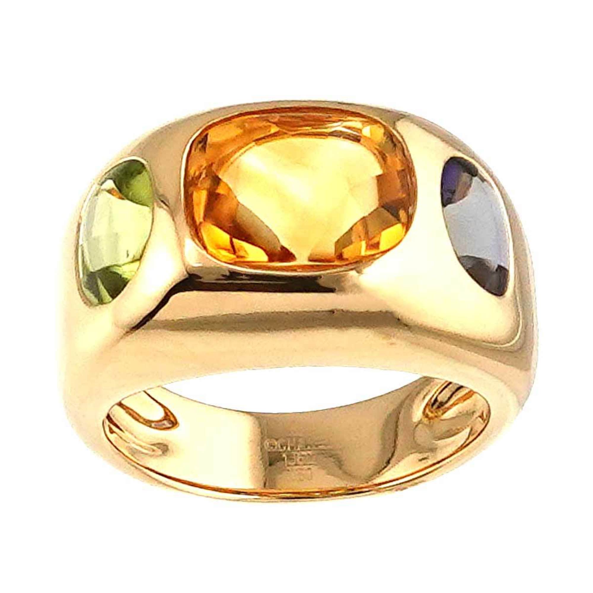 CHANEL Baroque Collection #50 Ring Citrine Peridot Amethyst K18 YG Yellow Gold 750 Multi Stone