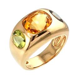 CHANEL Baroque Collection #50 Ring Citrine Peridot Amethyst K18 YG Yellow Gold 750 Multi Stone