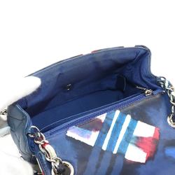 CHANEL Air Line Matelasse Chain Shoulder Bag Leather Blue White Red Silver Metal Fittings