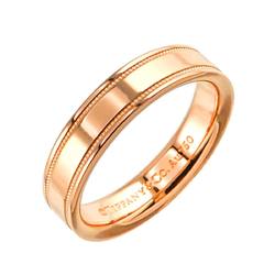 Tiffany & Co. Double Milgrain Ring, size 7.5, K18 PG pink gold, 750