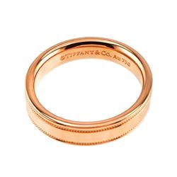 Tiffany & Co. Double Milgrain Ring, size 7.5, K18 PG pink gold, 750