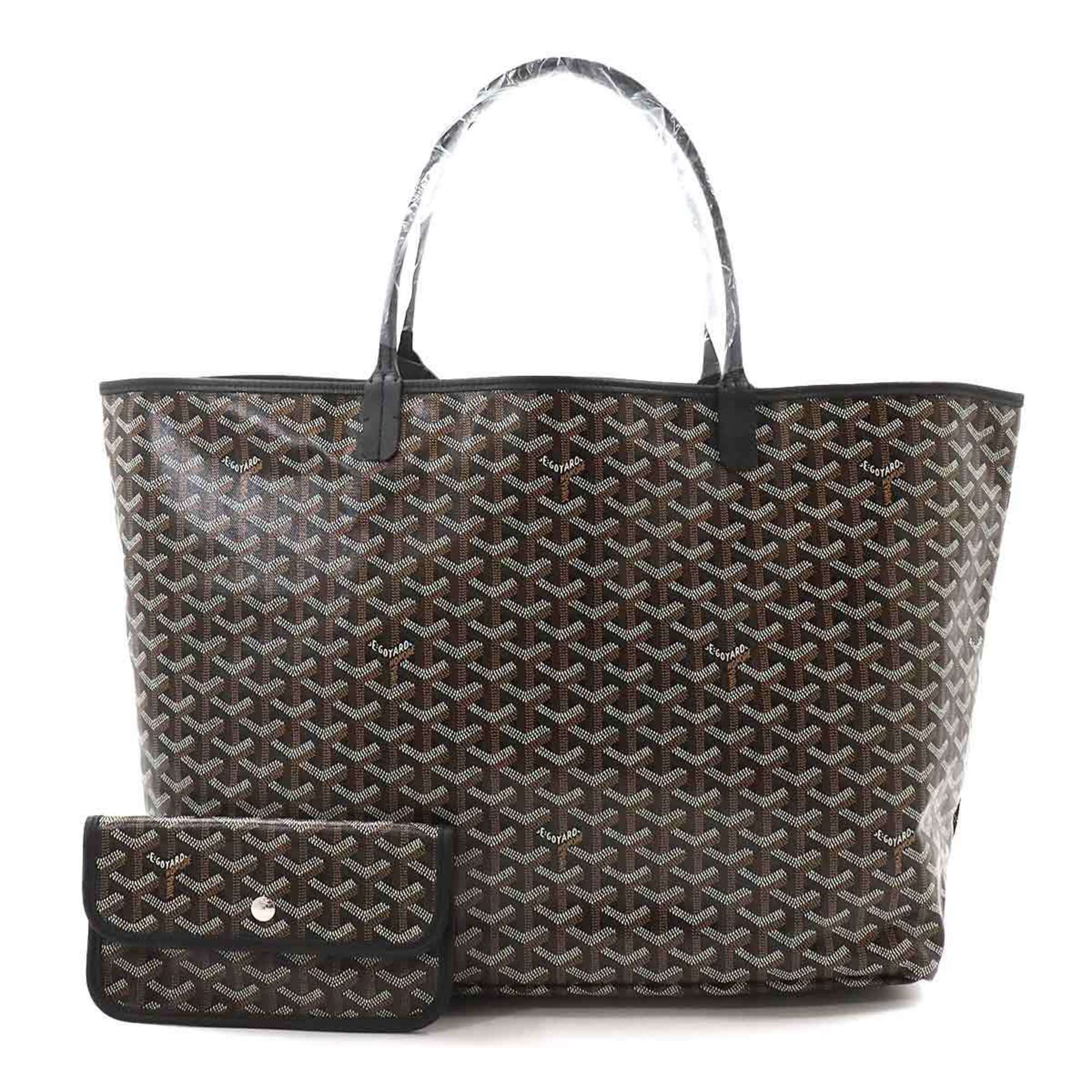 GOYARD Saint Louis GM Herringbone PVC Leather Black