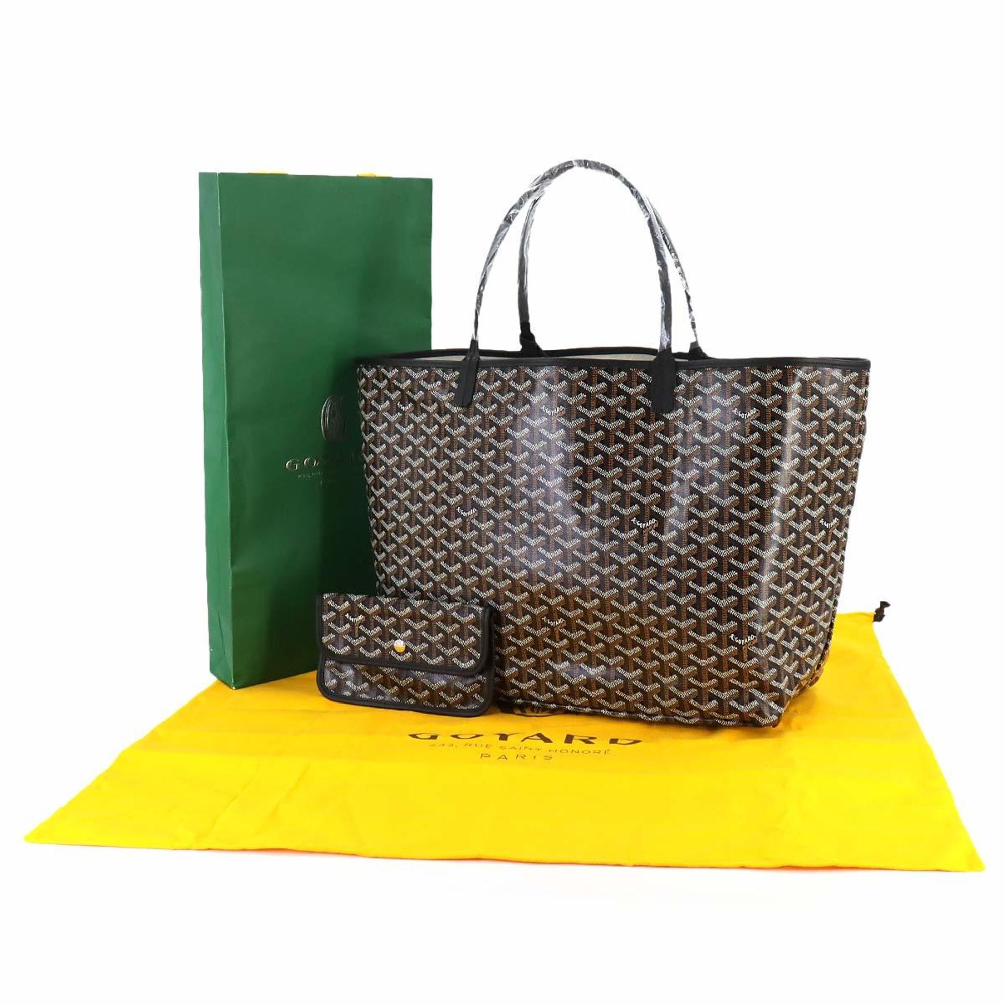 GOYARD Saint Louis GM Herringbone PVC Leather Black