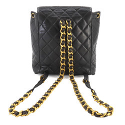 CHANEL Matelasse Chain Backpack Rucksack Leather Black Gold Hardware duma