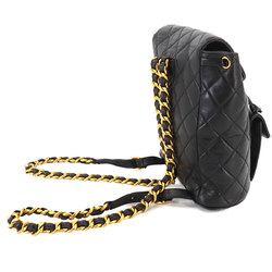 CHANEL Matelasse Chain Backpack Rucksack Leather Black Gold Hardware duma