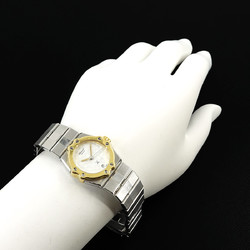 Chopard St. Moritz Combi 8024 Ladies Watch Date White YG Yellow Gold Quartz