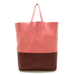 CELINE Horizontal Cabas Tote Bag Large Shoulder Leather Bicolor Pink Bordeaux