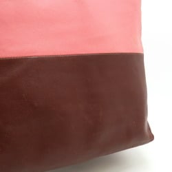 CELINE Horizontal Cabas Tote Bag Large Shoulder Leather Bicolor Pink Bordeaux