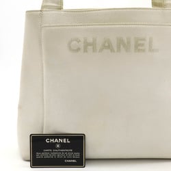 CHANEL Tote bag Shoulder Caviar skin Leather Off-white White