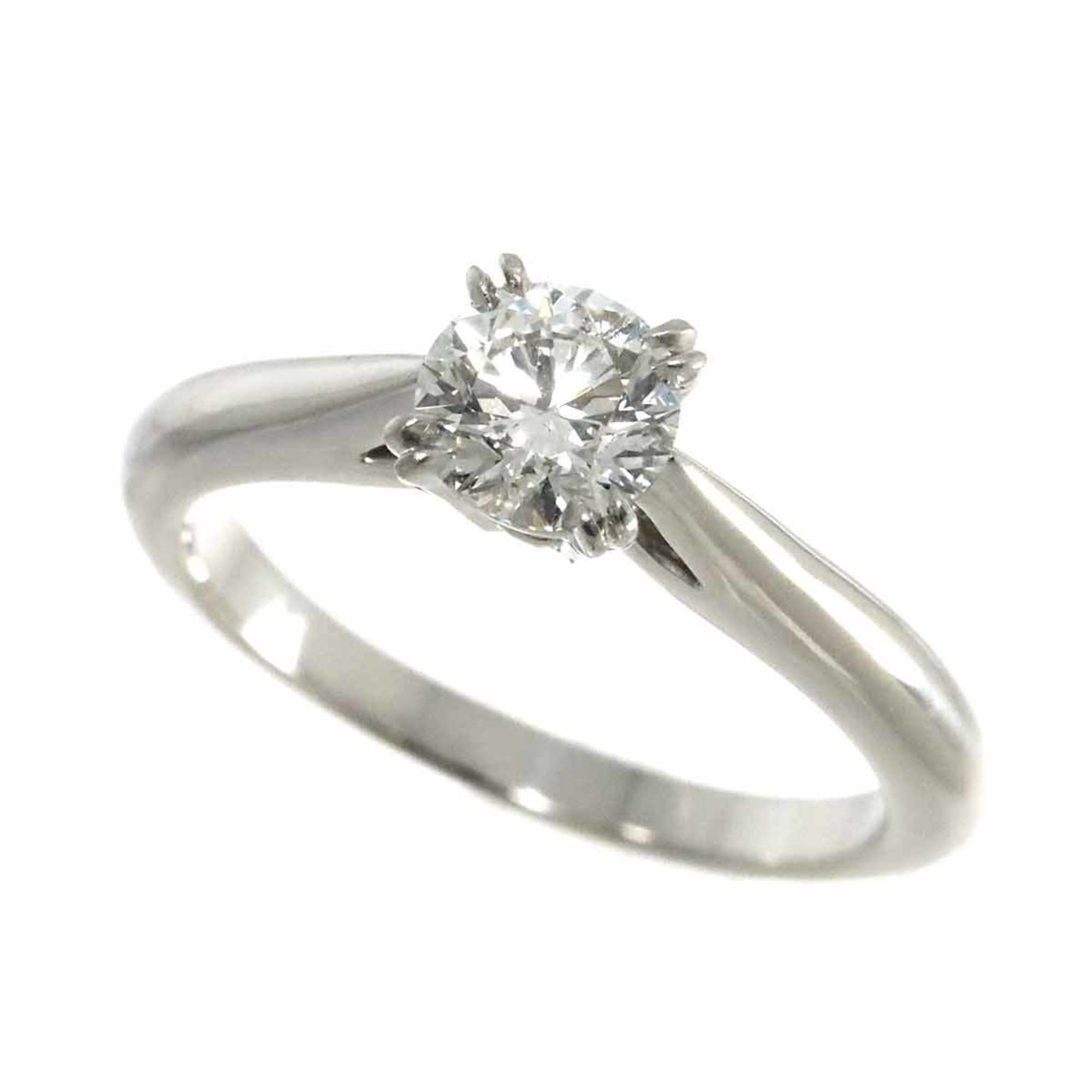 Harry Winston HARRY WINSTON Round Solitaire Diamond 0.55ct F/VS2/3EX Size 7.5 Ring Pt Platinum Certificate