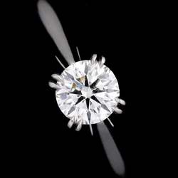 Harry Winston HARRY WINSTON Round Solitaire Diamond 0.55ct F/VS2/3EX Size 7.5 Ring Pt Platinum Certificate