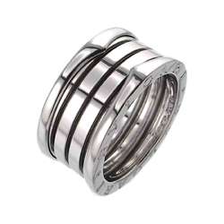 BVLGARI B-ZERO1 4-Band #57 Ring K18 WG White Gold 750