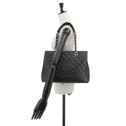 CHANEL Matelasse Grand Chain GST Caviar Skin Leather Black A50995 Shopping Tote Bag