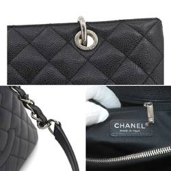 CHANEL Matelasse Grand Chain GST Caviar Skin Leather Black A50995 Shopping Tote Bag