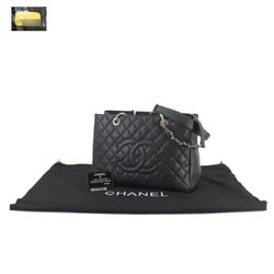 CHANEL Matelasse Grand Chain GST Caviar Skin Leather Black A50995 Shopping Tote Bag