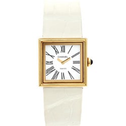 CHANEL Mademoiselle H0879 Ladies' Watch White K18YG Yellow Gold Quartz