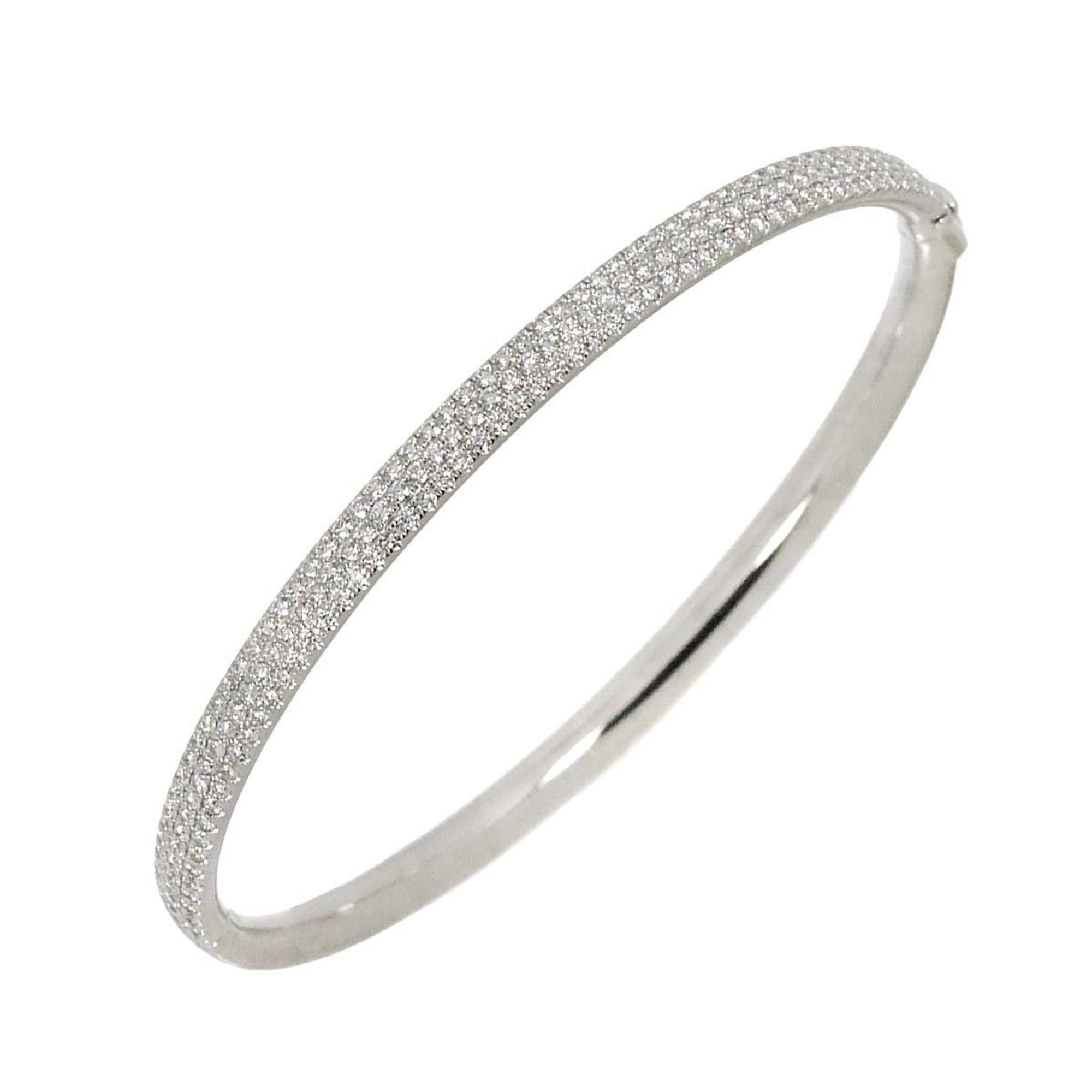 Tiffany & Co. Metro Hinge Diamond Bangle 16cm K18 WG White Gold 750 Bracelet