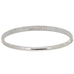 Tiffany & Co. Metro Hinge Diamond Bangle 16cm K18 WG White Gold 750 Bracelet