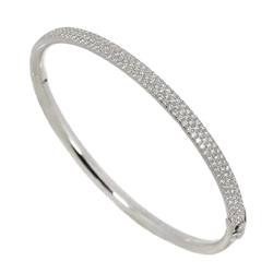 Tiffany & Co. Metro Hinge Diamond Bangle 16cm K18 WG White Gold 750 Bracelet