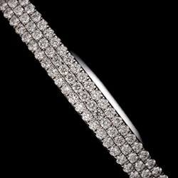 Tiffany & Co. Metro Hinge Diamond Bangle 16cm K18 WG White Gold 750 Bracelet