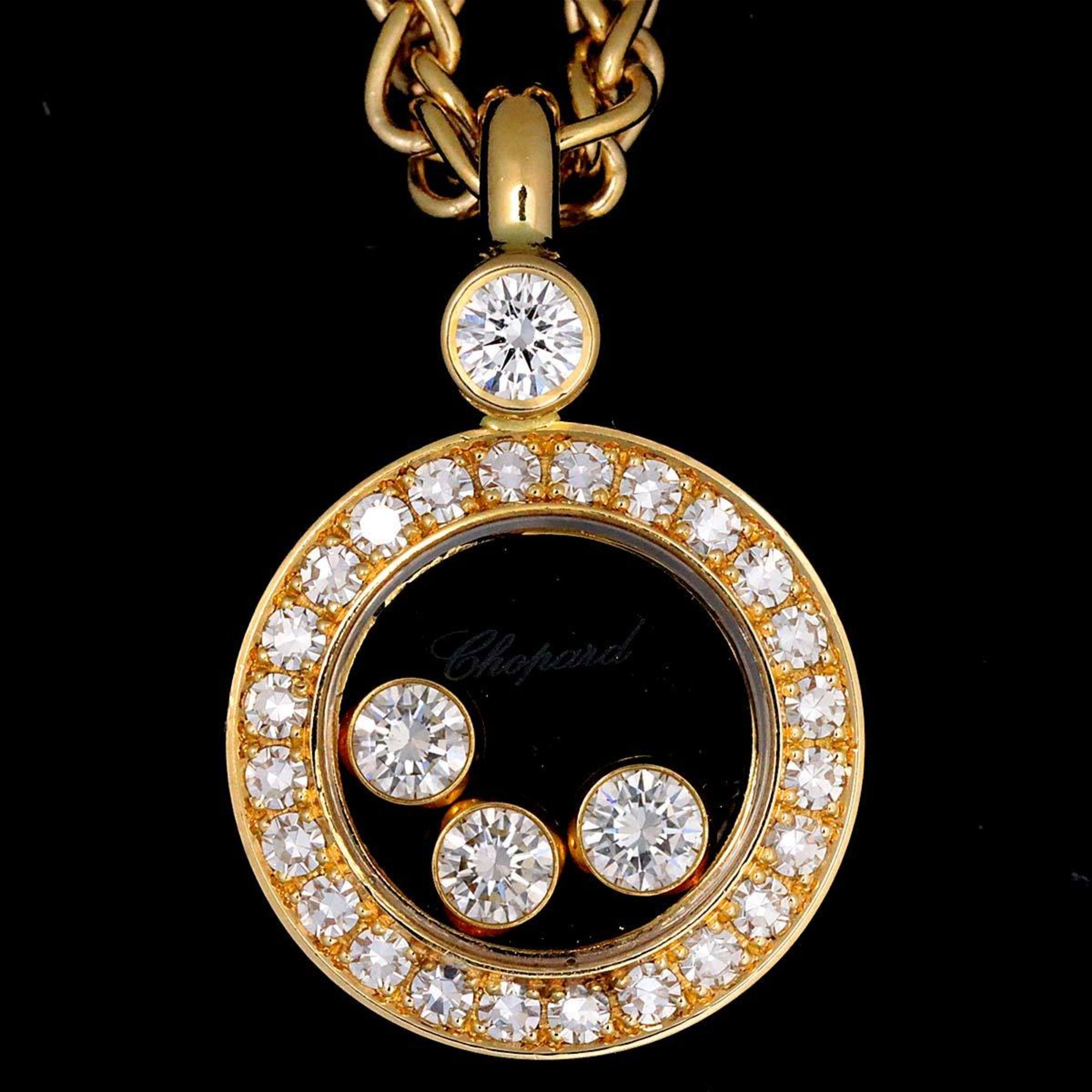 Chopard Happy Diamond Necklace 42cm K18 YG Yellow Gold 750