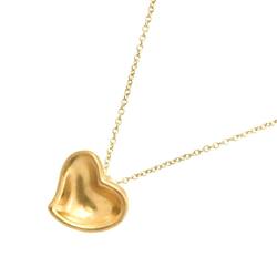 Tiffany & Co. Full Heart Necklace 40cm K18 K24 YG Yellow Gold 750 1000