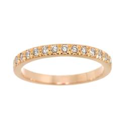 Tiffany & Co. Novo size 7 ring, half diamond, 2mm width, K18 PG pink gold, 750, Diamond Ring