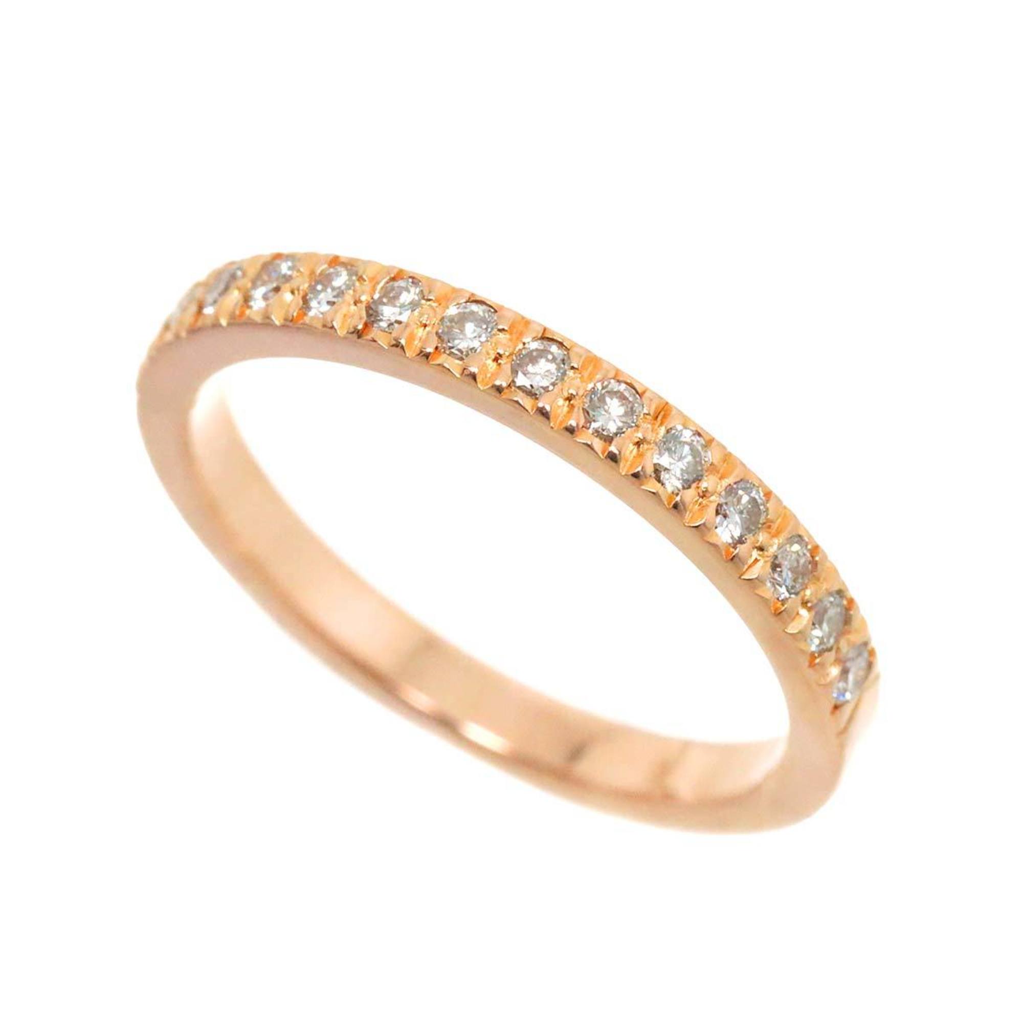 Tiffany & Co. Novo size 7 ring, half diamond, 2mm width, K18 PG pink gold, 750, Diamond Ring