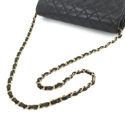 CHANEL Matelasse Chain Shoulder Bag Leather Black Gold Metal Fittings Coco Mark Turn Lock