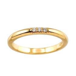 Tiffany & Co. Forever 9 ring, 2mm width, 3 diamonds, 18K, YG 750, Diamond Ring