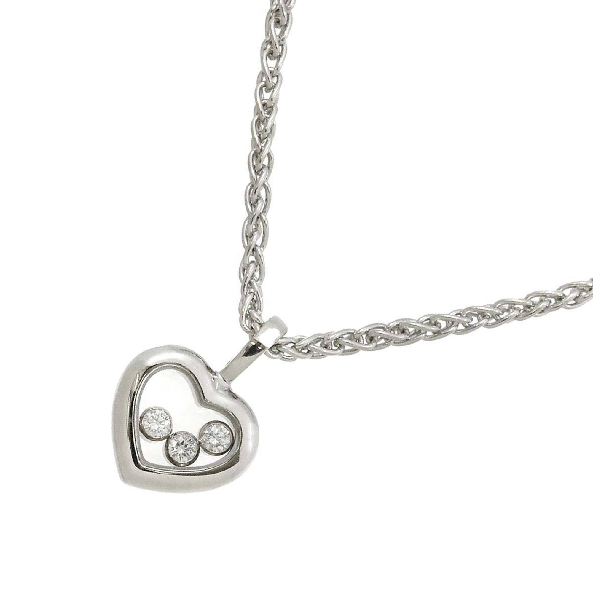 Chopard Happy Diamond Heart Necklace 42cm K18 WG White Gold 750