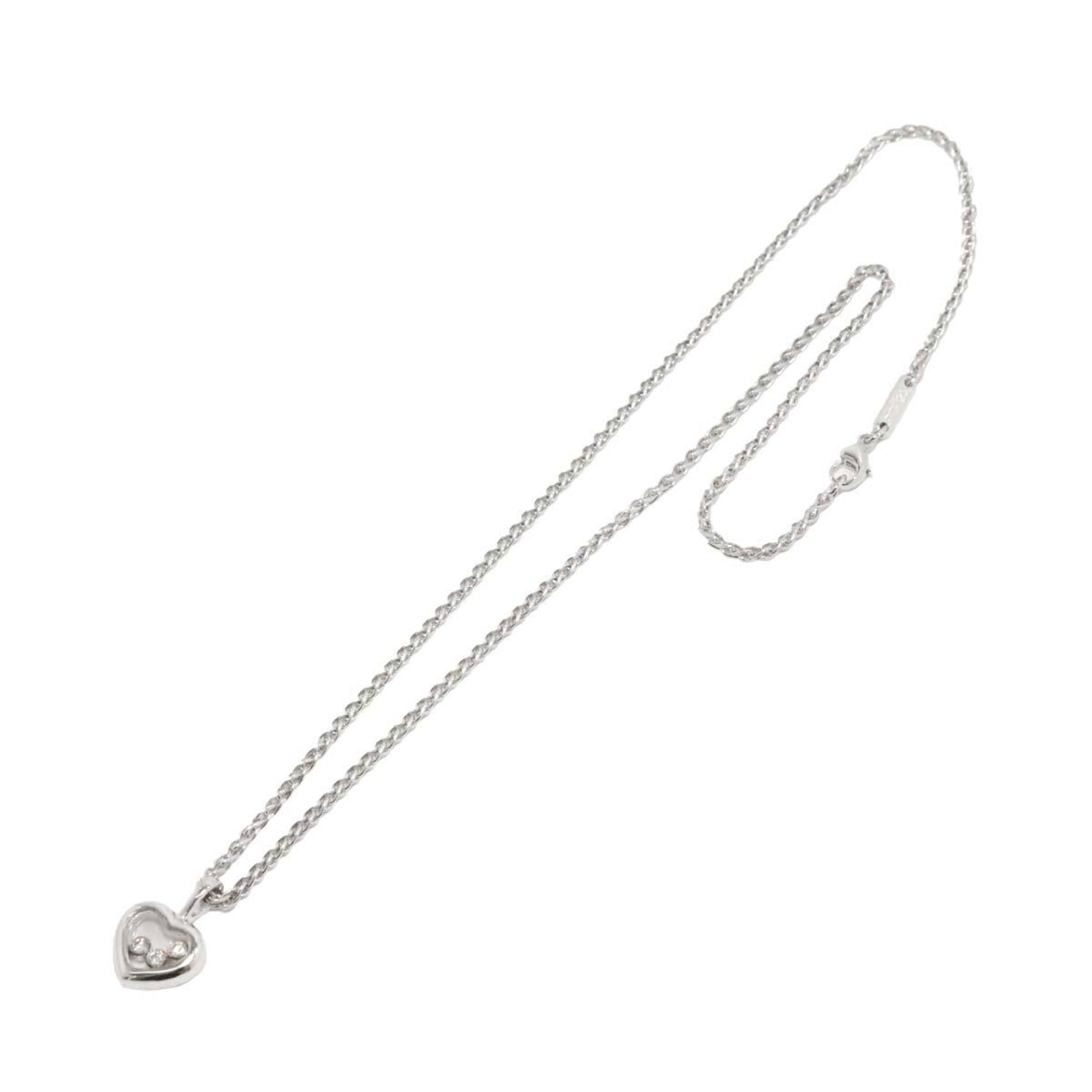 Chopard Happy Diamond Heart Necklace 42cm K18 WG White Gold 750