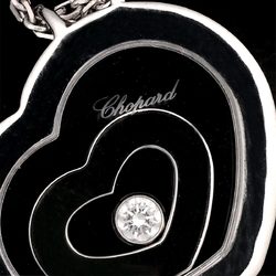 Chopard Happy Spirit Heart Diamond Necklace 42cm K18 WG White Gold 750