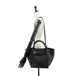 CELINE Big Bag Small with Long Strap 2way Hand Shoulder Leather Black 189313