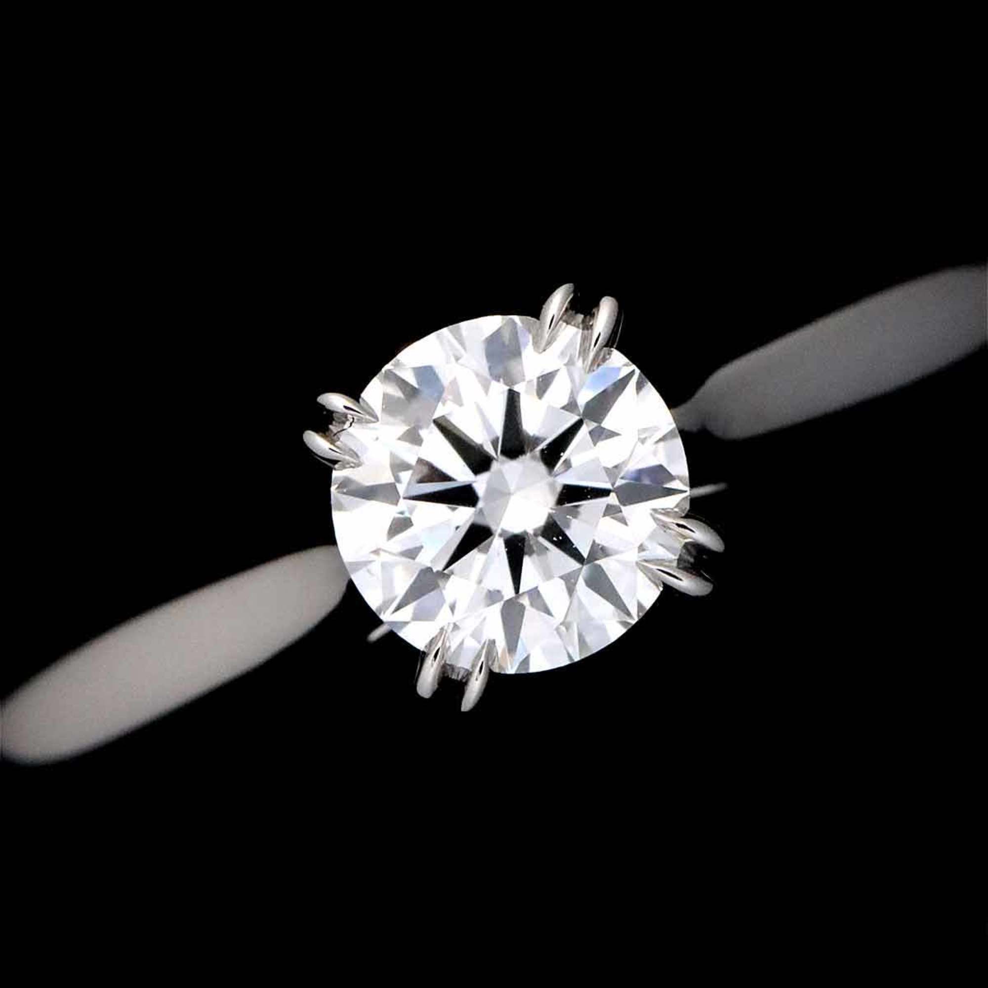 Harry Winston HARRY WINSTON Diamond 0.54ct E/VS1/3EX Size 12 Round Solitaire Ring Pt Certificate