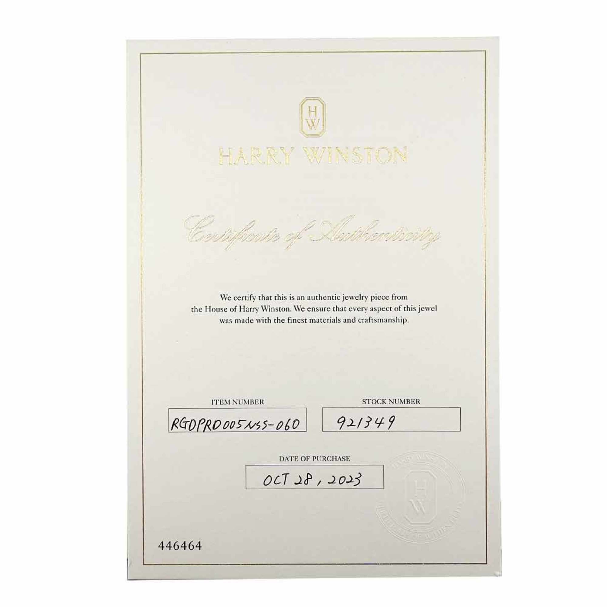 Harry Winston HARRY WINSTON Diamond 0.54ct E/VS1/3EX Size 12 Round Solitaire Ring Pt Certificate