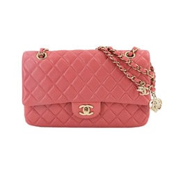 CHANEL Matelasse Chain Shoulder Bag Leather Pink A90214 Valentine's Day Limited Gold Metal Fittings