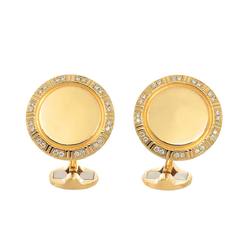 Piaget Cuff Links Diamond K18 Yellow Gold 750