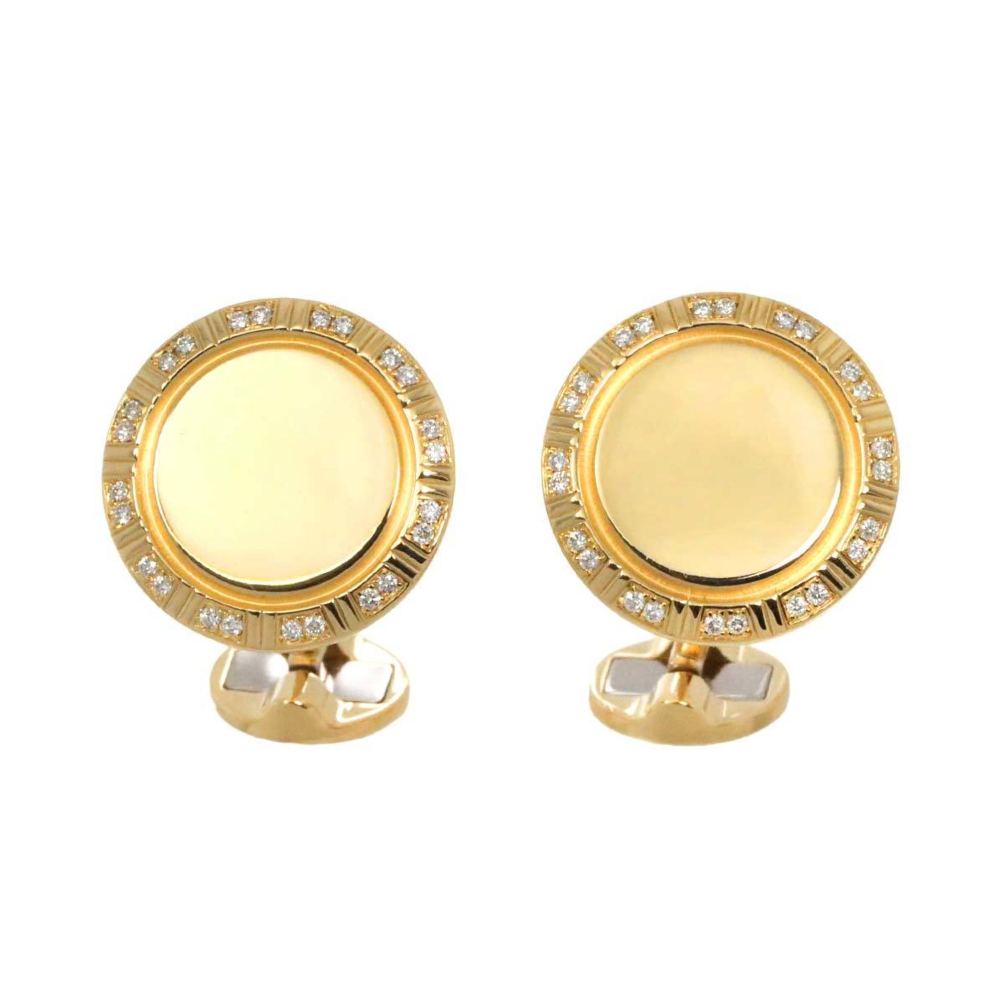 Piaget Cuff Links Diamond K18 Yellow Gold 750