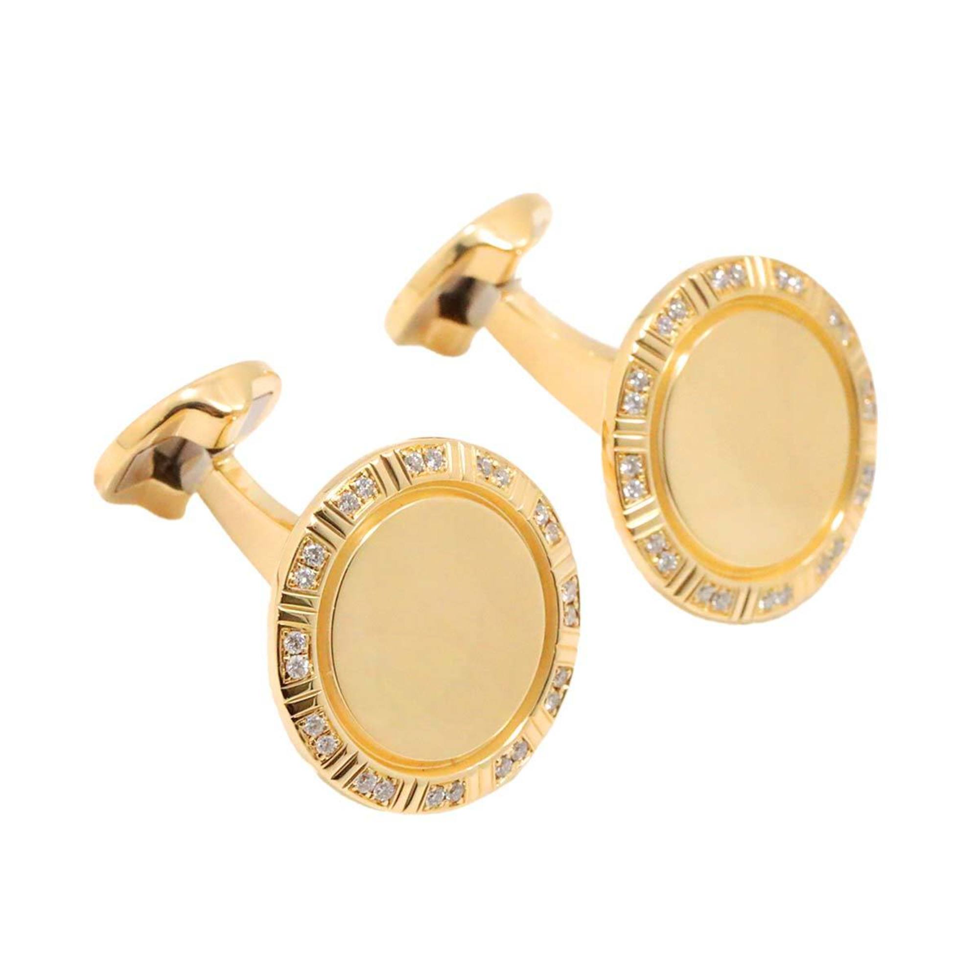 Piaget Cuff Links Diamond K18 Yellow Gold 750