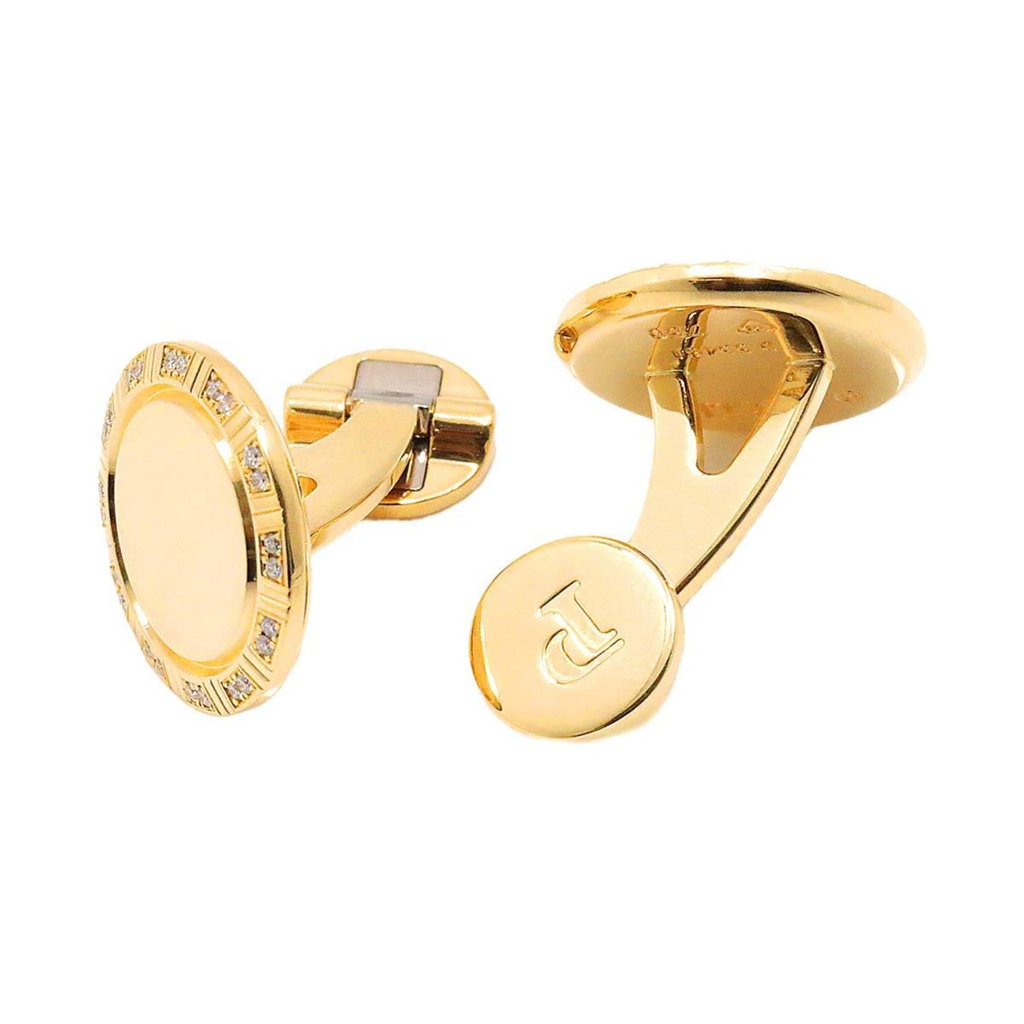 Piaget Cuff Links Diamond K18 Yellow Gold 750